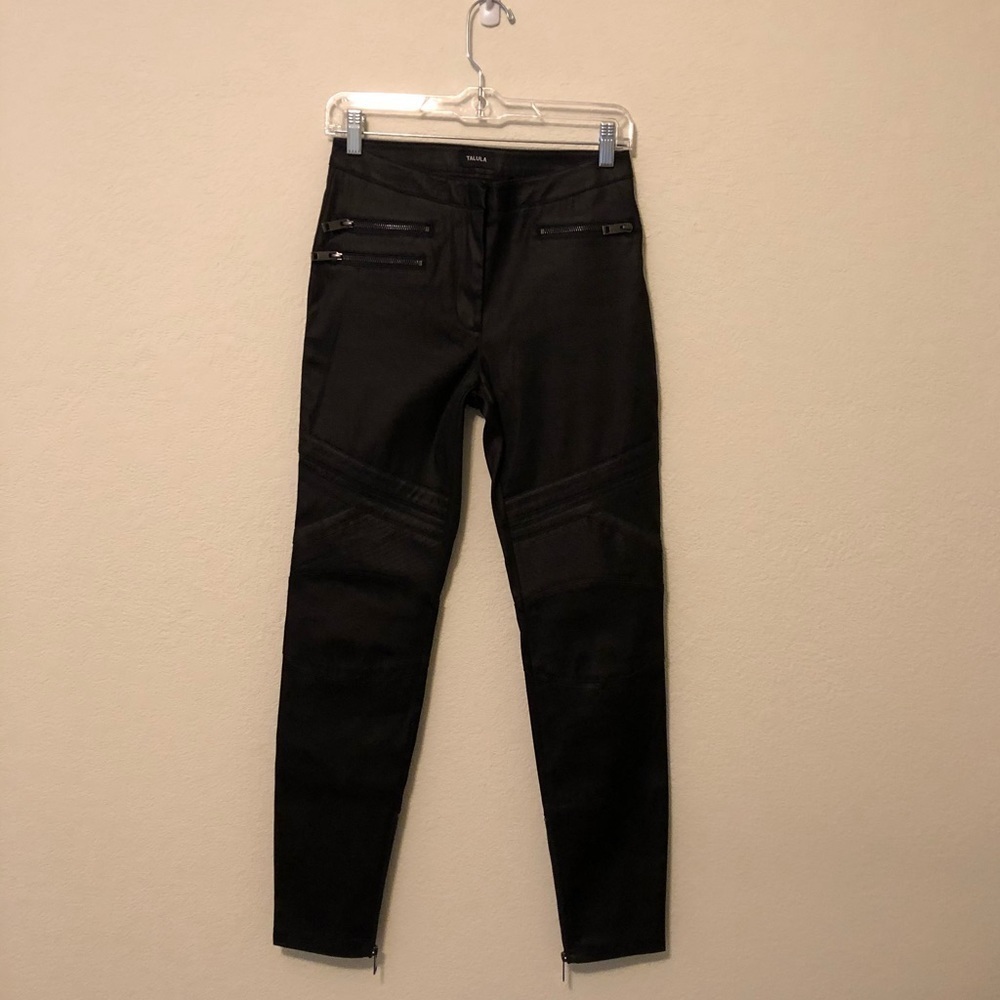 Aritzia Talula Faux Leather Coated Pants Black 4